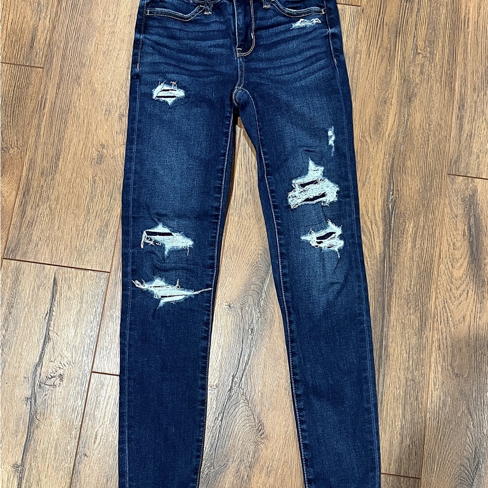 American Eagle Next Level Stretch Distressed Skinny Jeans - Size 000 short